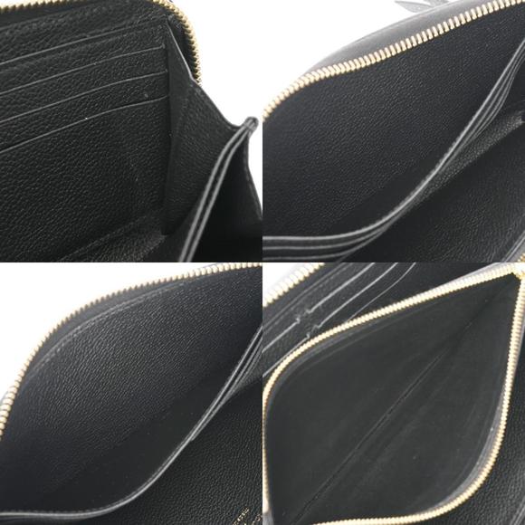 LOUIS VUITTON Monogram Empreinte Zippy Wallet Noir M61864 Women's Leather Long - Picture 12 of 13